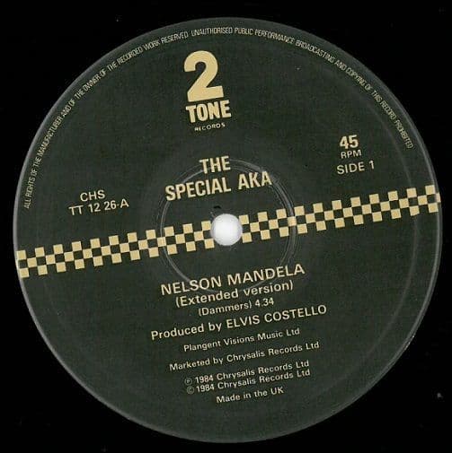 THE SPECIALS THE SPECIAL AKA Nelson Mandela Vinyl Record 12 Inch 2 Tone 1984